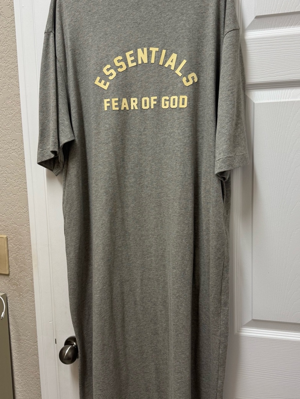 Fear of God Gray Maxi Dress with Pale Yellow Logo